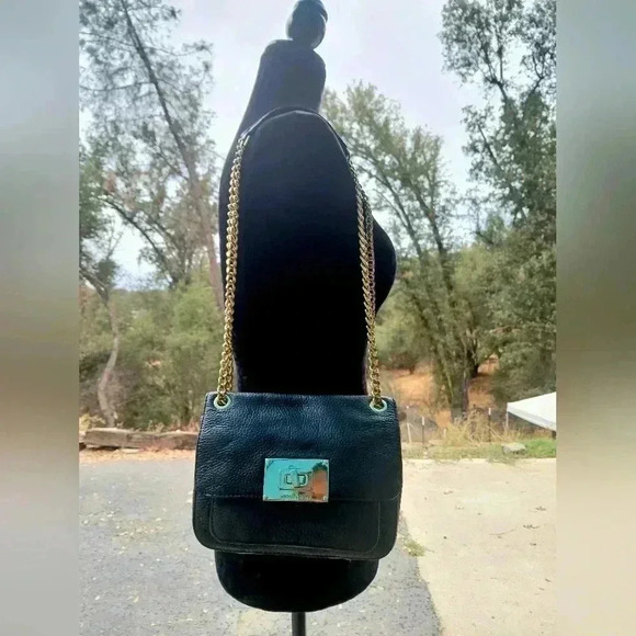 Michael Kors Sloan Bag Black Leather 🏆Gold Chain NWT - Picture 4 of 8